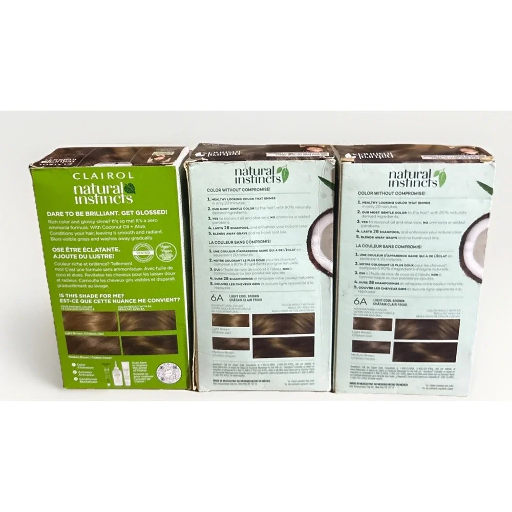 Lot of 3: Clairol Natural Instincts 6A Light Cool Brown